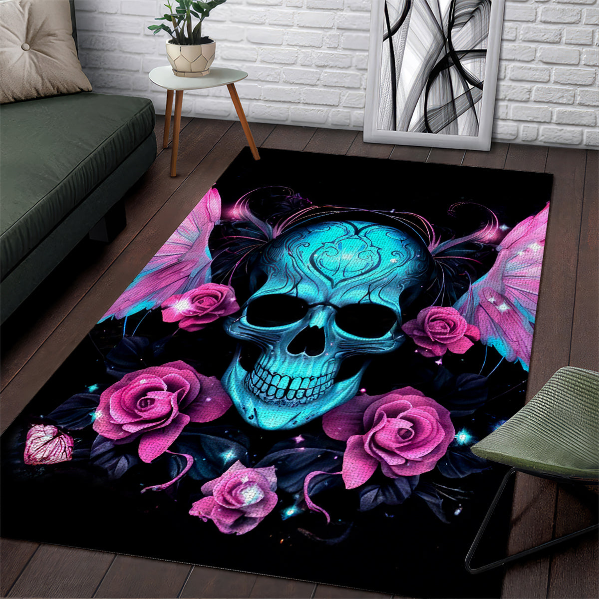 Fairy Skull Area Rug The Good Girl In Me Got Tired Of The Bullshit - Wonder Print Shop