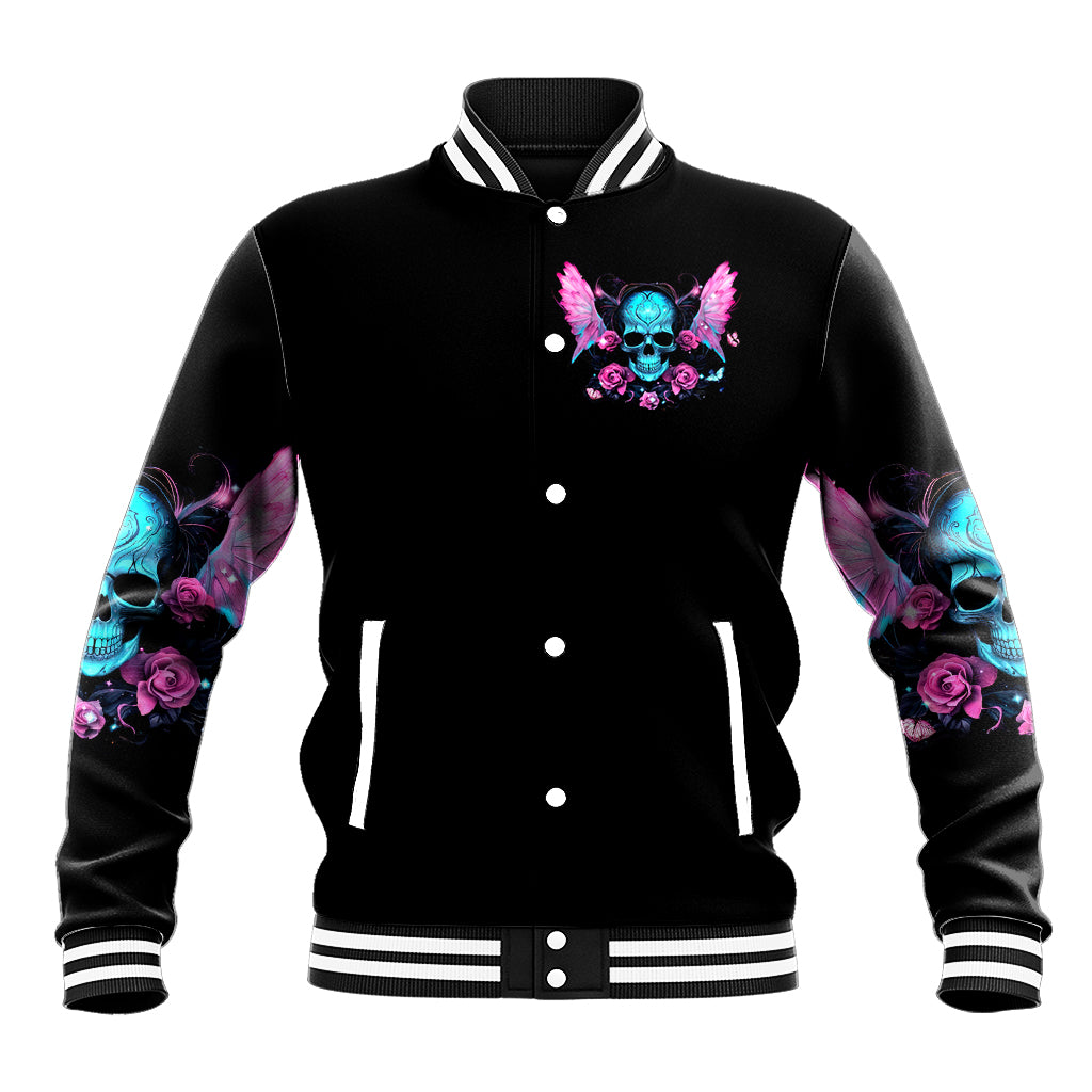 Fairy Skull Baseball Jacket The Good Girl In Me Got Tired Of The Bullshit - Wonder Print Shop