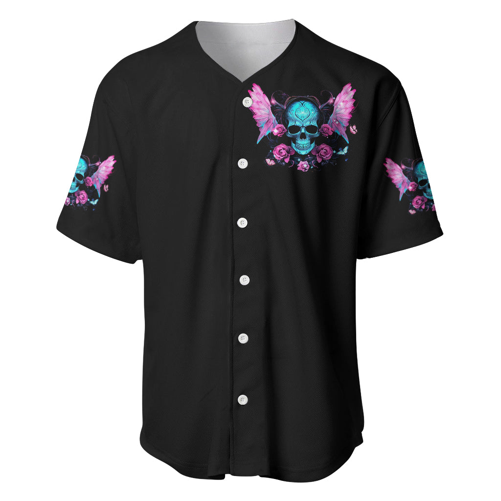 Fairy Skull Baseball Jersey The Good Girl In Me Got Tired Of The Bullshit - Wonder Print Shop