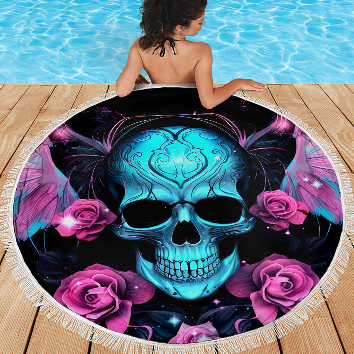 Fairy Skull Beach Blanket The Good Girl In Me Got Tired Of The Bullshit - Wonder Print Shop