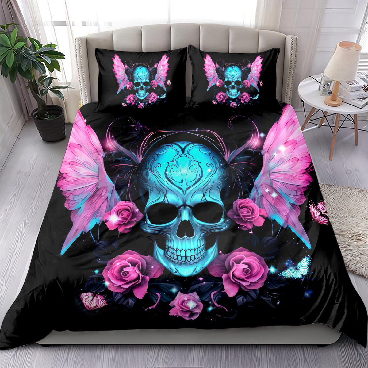Fairy Skull Bedding Set The Good Girl In Me Got Tired Of The Bullshit - Wonder Print Shop