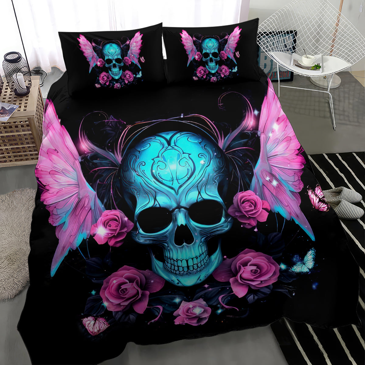 Fairy Skull Bedding Set The Good Girl In Me Got Tired Of The Bullshit - Wonder Print Shop