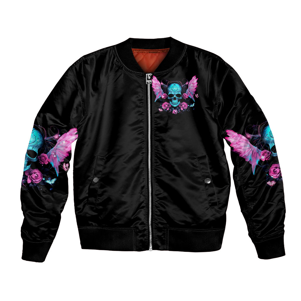 Fairy Skull Bomber Jacket The Good Girl In Me Got Tired Of The Bullshit - Wonder Print Shop