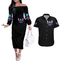 Fairy Skull Couples Matching Off The Shoulder Long Sleeve Dress and Hawaiian Shirt The Good Girl In Me Got Tired Of The Bullshit - Wonder Print Shop