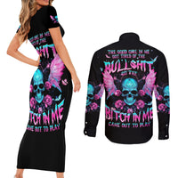 Fairy Skull Couples Matching Short Sleeve Bodycon Dress and Long Sleeve Button Shirt The Good Girl In Me Got Tired Of The Bullshit - Wonder Print Shop