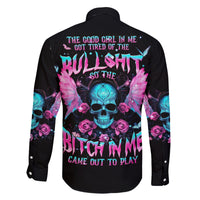 Fairy Skull Family Matching Long Sleeve Bodycon Dress and Hawaiian Shirt The Good Girl In Me Got Tired Of The Bullshit - Wonder Print Shop