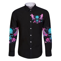 Fairy Skull Family Matching Off Shoulder Long Sleeve Dress and Hawaiian Shirt The Good Girl In Me Got Tired Of The Bullshit - Wonder Print Shop