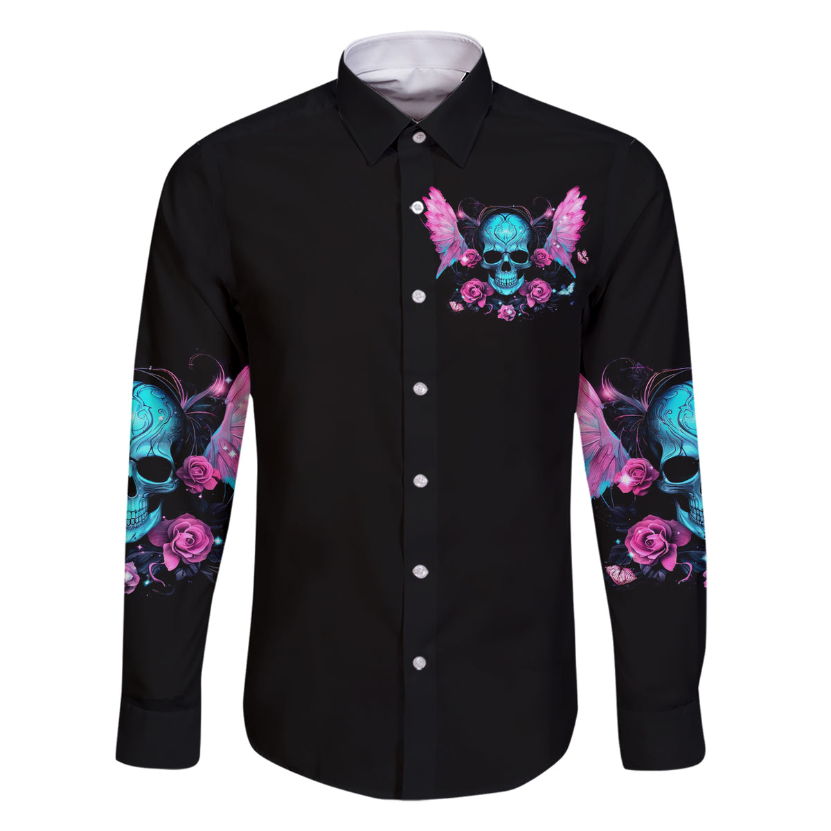 Fairy Skull Family Matching Short Sleeve Bodycon Dress and Hawaiian Shirt The Good Girl In Me Got Tired Of The Bullshit - Wonder Print Shop