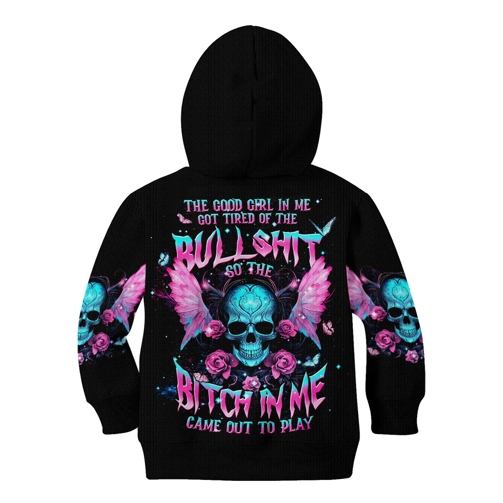 Fairy Skull Kid Hoodie The Good Girl In Me Got Tired Of The Bullshit - Wonder Print Shop