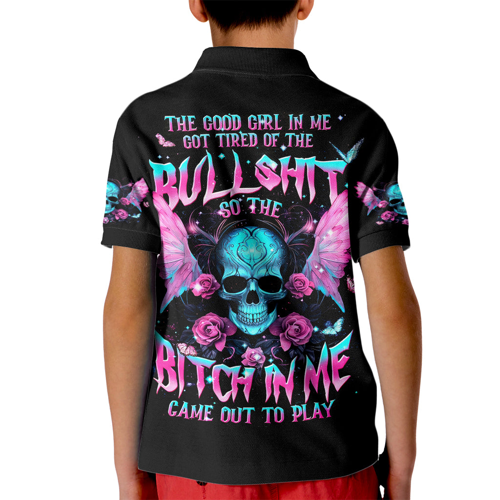 Fairy Skull Kid Polo Shirt The Good Girl In Me Got Tired Of The Bullshit - Wonder Print Shop