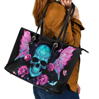 Fairy Skull Leather Tote Bag The Good Girl In Me Got Tired Of The Bullshit - Wonder Print Shop
