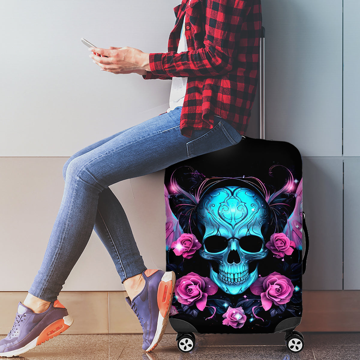 Fairy Skull Luggage Cover The Good Girl In Me Got Tired Of The Bullshit - Wonder Print Shop