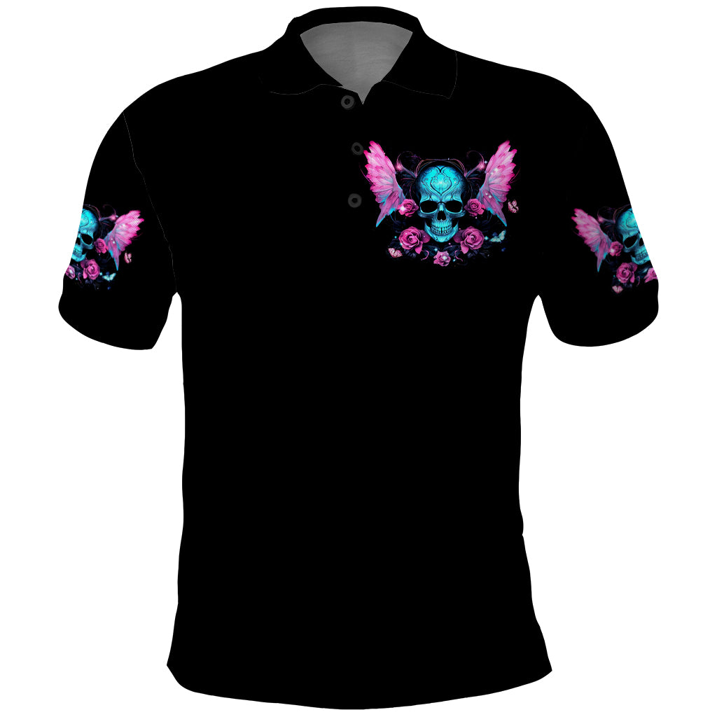 Fairy Skull Polo Shirt The Good Girl In Me Got Tired Of The Bullshit - Wonder Print Shop