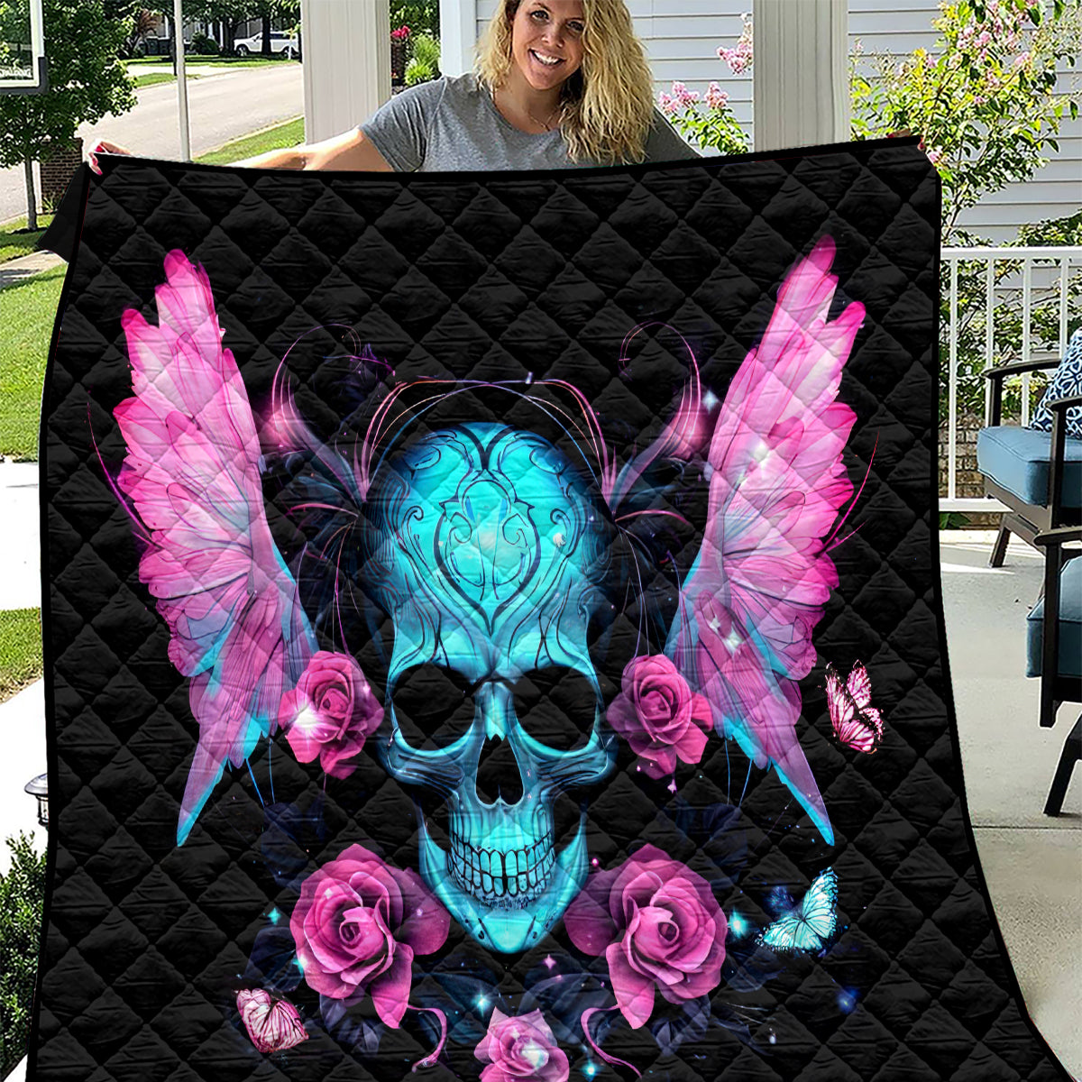 Fairy Skull Quilt The Good Girl In Me Got Tired Of The Bullshit - Wonder Print Shop