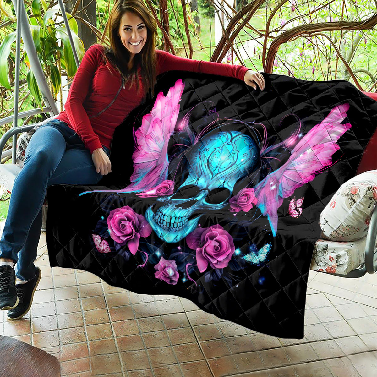 Fairy Skull Quilt The Good Girl In Me Got Tired Of The Bullshit - Wonder Print Shop