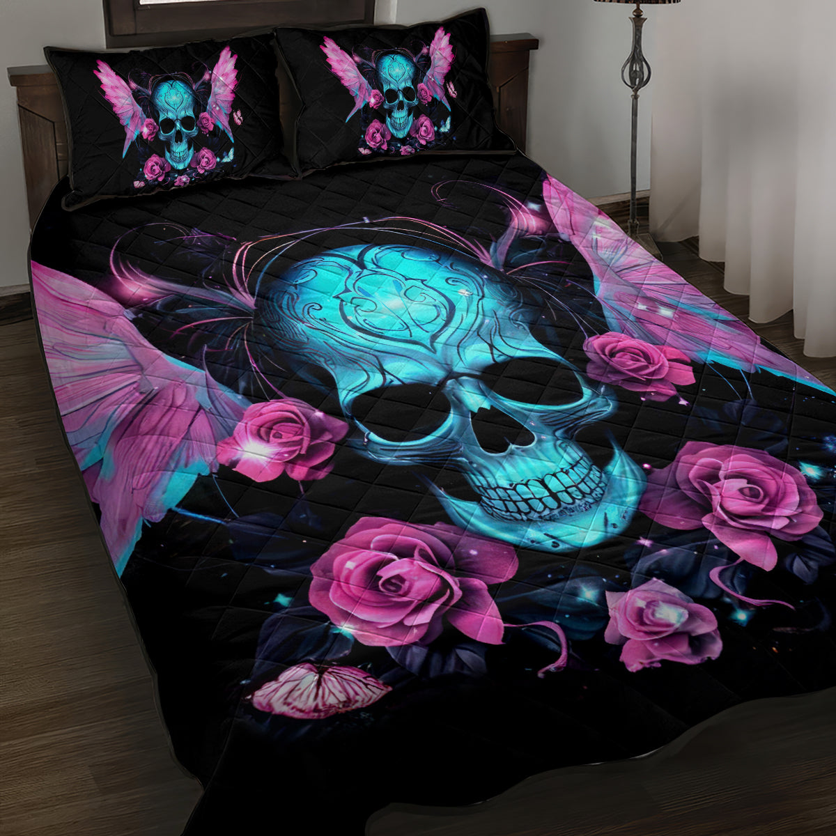 Fairy Skull Quilt Bed Set The Good Girl In Me Got Tired Of The Bullshit - Wonder Print Shop