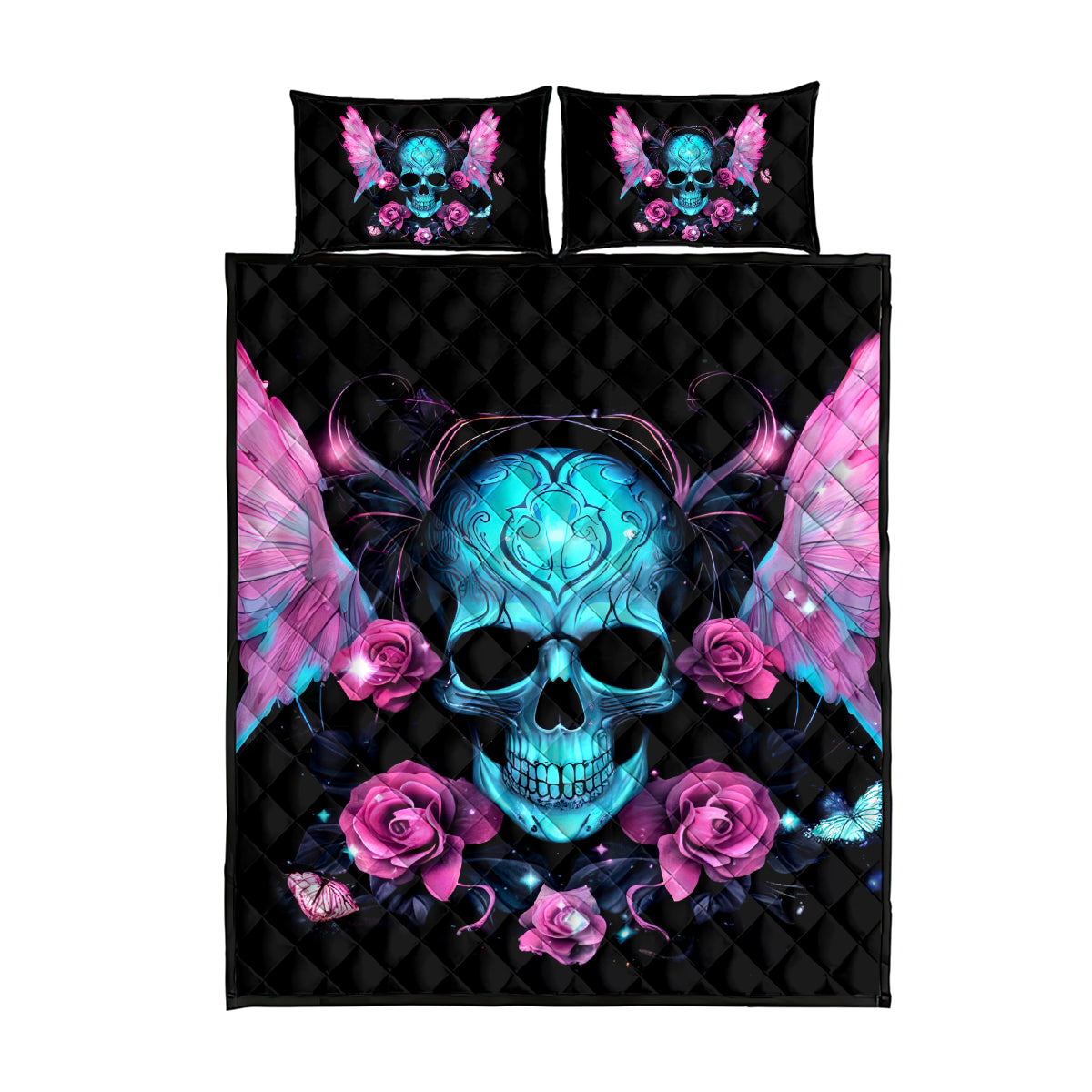 Fairy Skull Quilt Bed Set The Good Girl In Me Got Tired Of The Bullshit - Wonder Print Shop