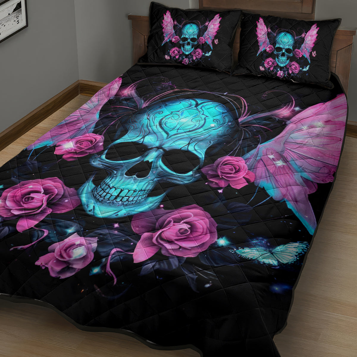 Fairy Skull Quilt Bed Set The Good Girl In Me Got Tired Of The Bullshit - Wonder Print Shop