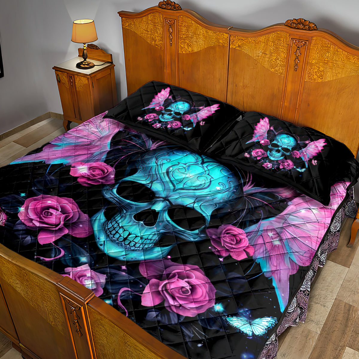 Fairy Skull Quilt Bed Set The Good Girl In Me Got Tired Of The Bullshit - Wonder Print Shop
