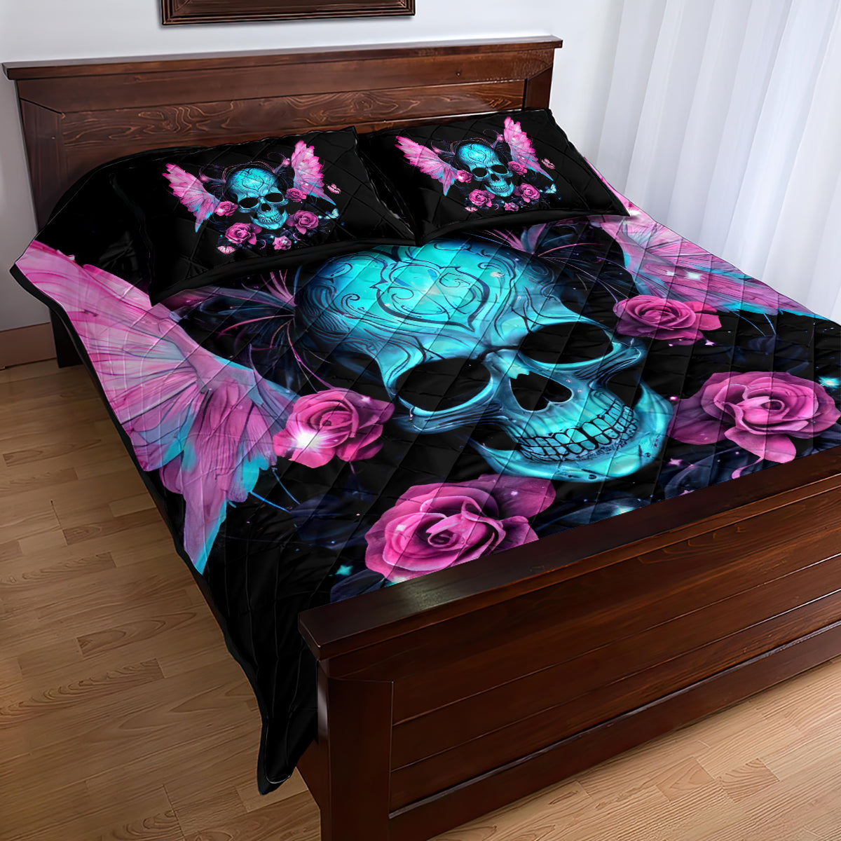 Fairy Skull Quilt Bed Set The Good Girl In Me Got Tired Of The Bullshit - Wonder Print Shop