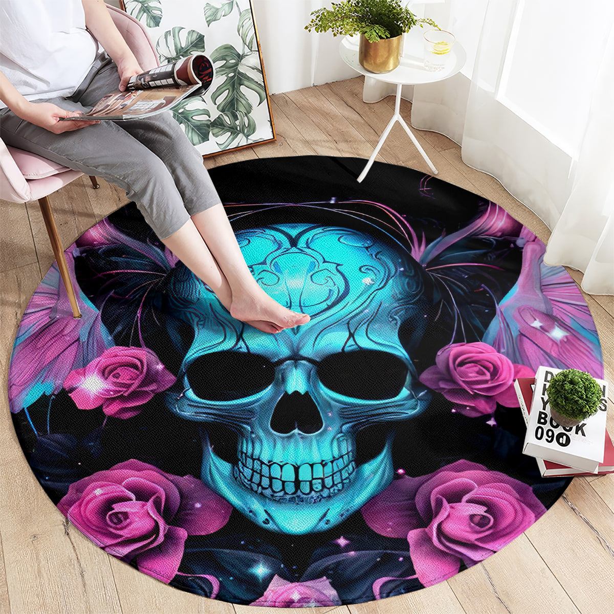 Fairy Skull Round Carpet The Good Girl In Me Got Tired Of The Bullshit