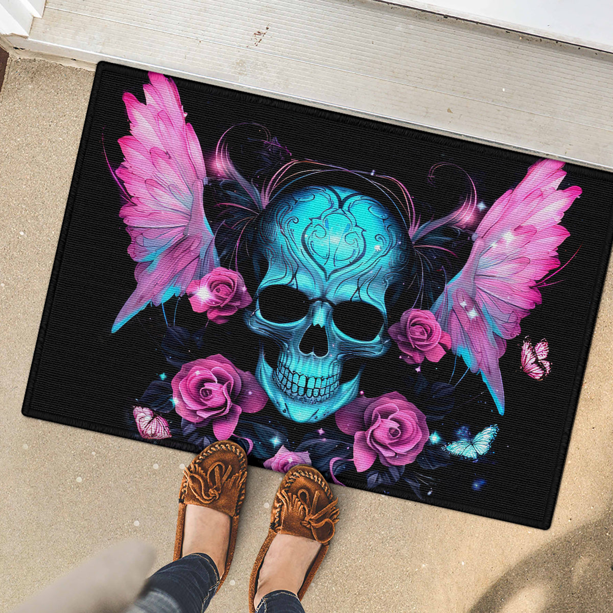 Fairy Skull Rubber Doormat The Good Girl In Me Got Tired Of The Bullshit - Wonder Print Shop