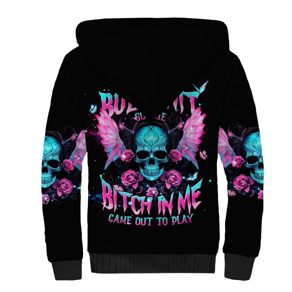 Fairy Skull Sherpa Hoodie The Good Girl In Me Got Tired Of The Bullshit - Wonder Print Shop