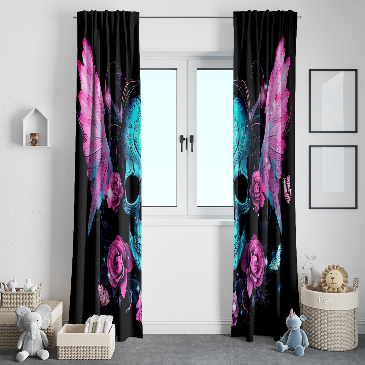 Fairy Skull Window Curtain The Good Girl In Me Got Tired Of The Bullshit - Wonder Print Shop