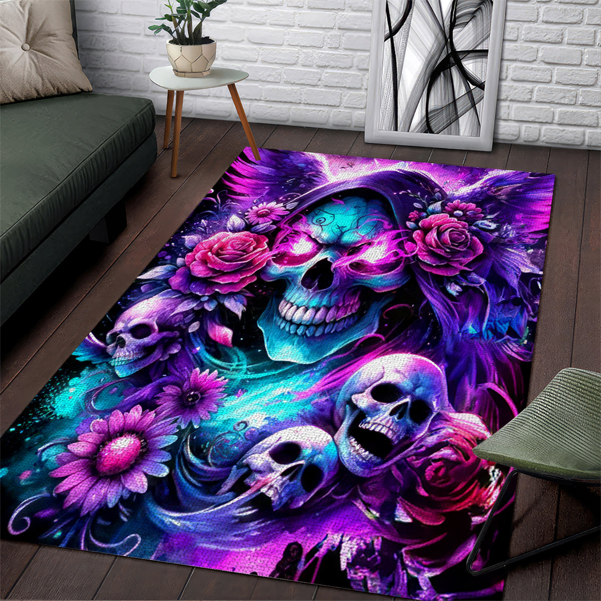 Fairy Skull Area Rug The Good Girl In Me Got Tired Of The Bullshit - Wonder Print Shop