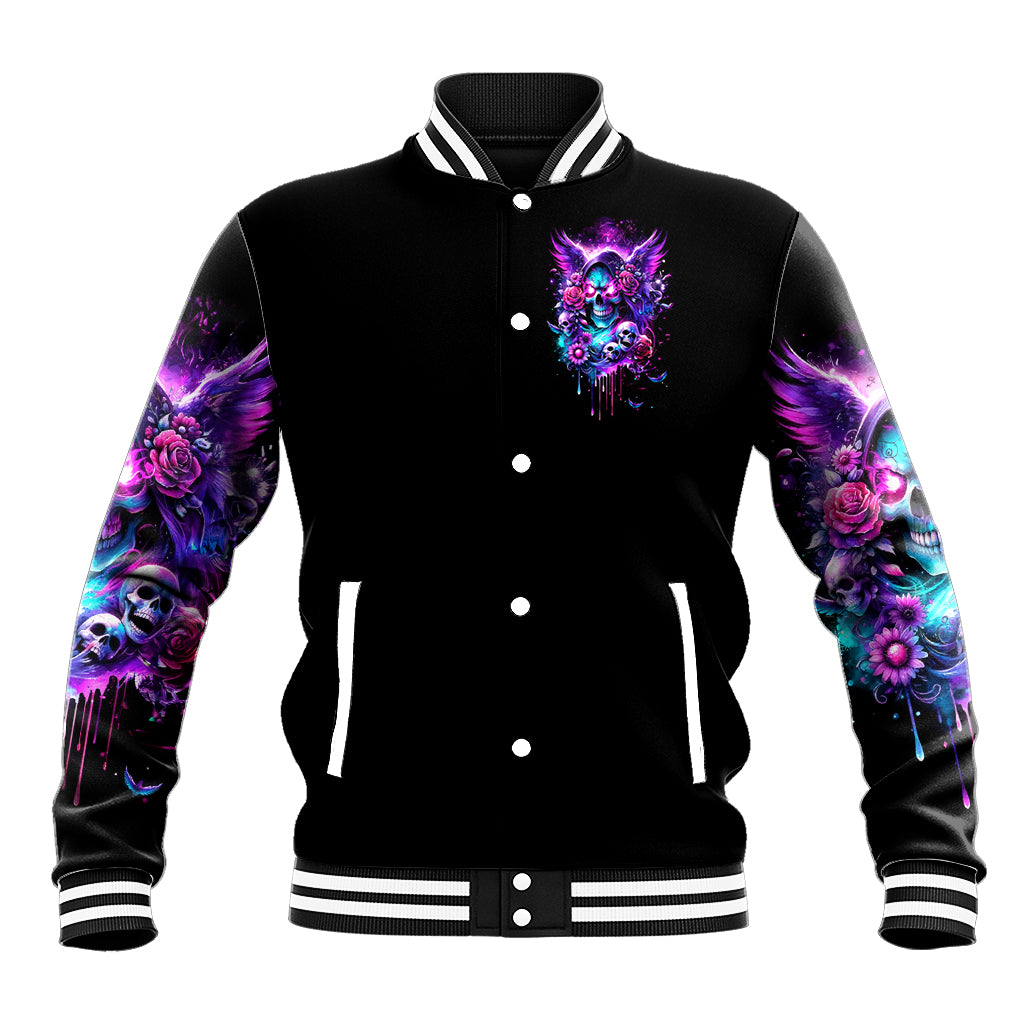 Fairy Skull Baseball Jacket The Good Girl In Me Got Tired Of The Bullshit - Wonder Print Shop