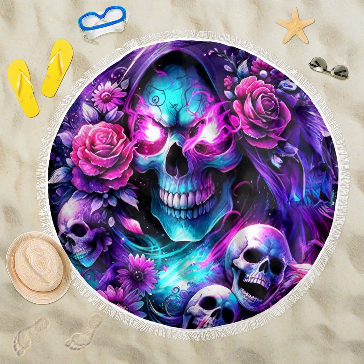 Fairy Skull Beach Blanket The Good Girl In Me Got Tired Of The Bullshit - Wonder Print Shop