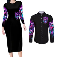 Fairy Skull Couples Matching Long Sleeve Bodycon Dress and Long Sleeve Button Shirt The Good Girl In Me Got Tired Of The Bullshit - Wonder Print Shop
