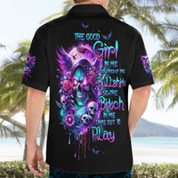 Fairy Skull Hawaiian Shirt The Good Girl In Me Got Tired Of The Bullshit - Wonder Print Shop