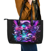 Fairy Skull Leather Tote Bag The Good Girl In Me Got Tired Of The Bullshit - Wonder Print Shop