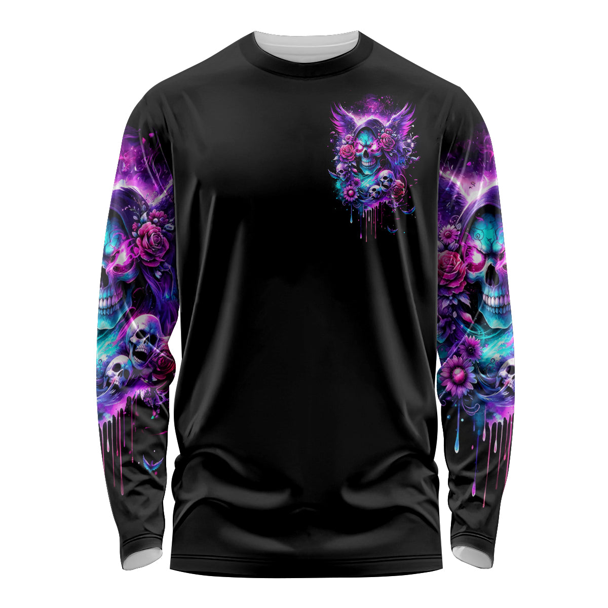 Fairy Skull Long Sleeve Shirt The Good Girl In Me Got Tired Of The Bullshit - Wonder Print Shop