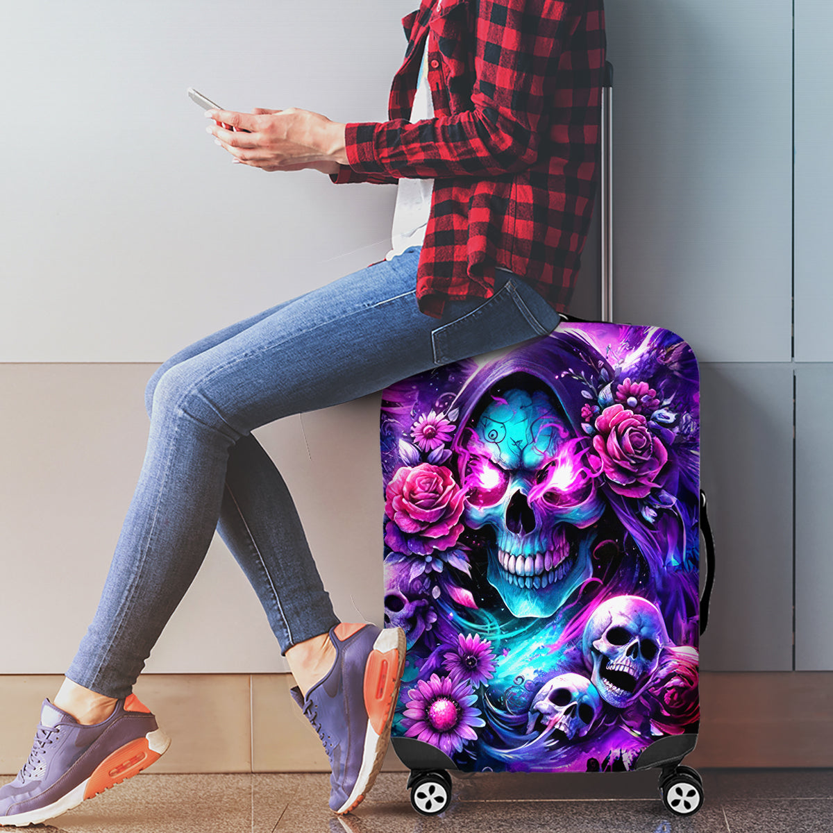 Fairy Skull Luggage Cover The Good Girl In Me Got Tired Of The Bullshit - Wonder Print Shop