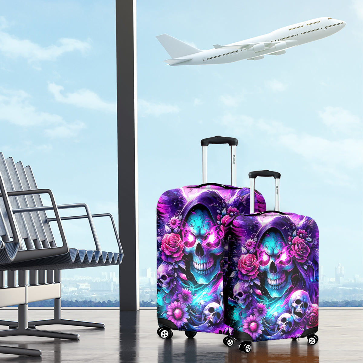 Fairy Skull Luggage Cover The Good Girl In Me Got Tired Of The Bullshit - Wonder Print Shop