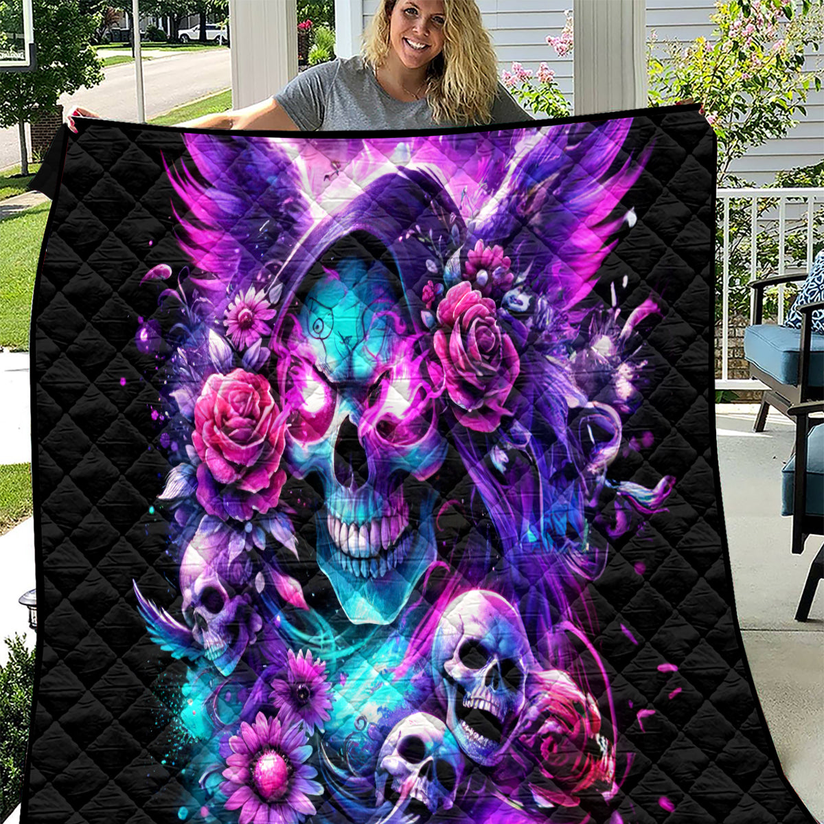 Fairy Skull Quilt The Good Girl In Me Got Tired Of The Bullshit - Wonder Print Shop