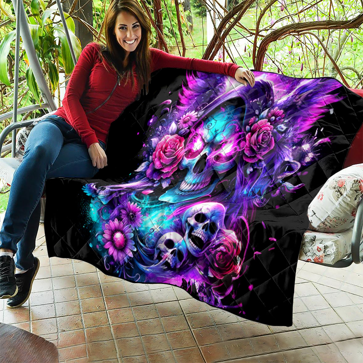 Fairy Skull Quilt The Good Girl In Me Got Tired Of The Bullshit - Wonder Print Shop