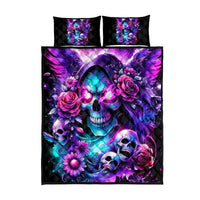 Fairy Skull Quilt Bed Set The Good Girl In Me Got Tired Of The Bullshit - Wonder Print Shop