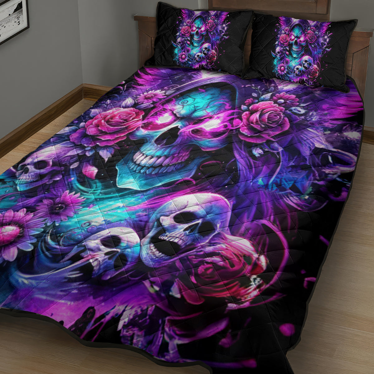 Fairy Skull Quilt Bed Set The Good Girl In Me Got Tired Of The Bullshit - Wonder Print Shop