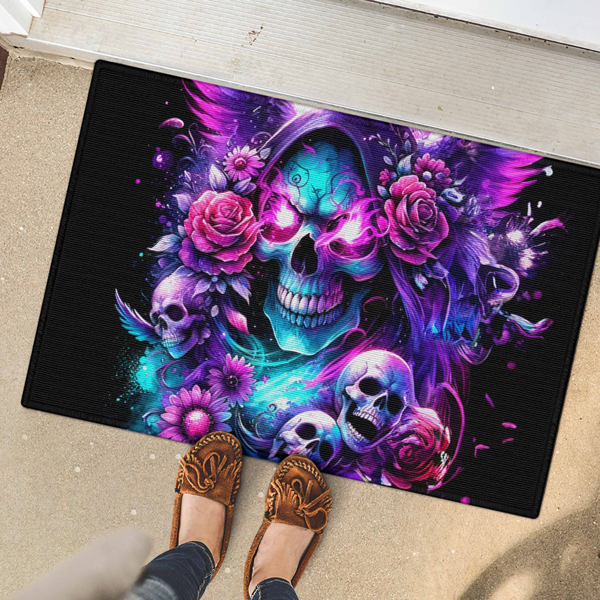 Fairy Skull Rubber Doormat The Good Girl In Me Got Tired Of The Bullshit - Wonder Print Shop