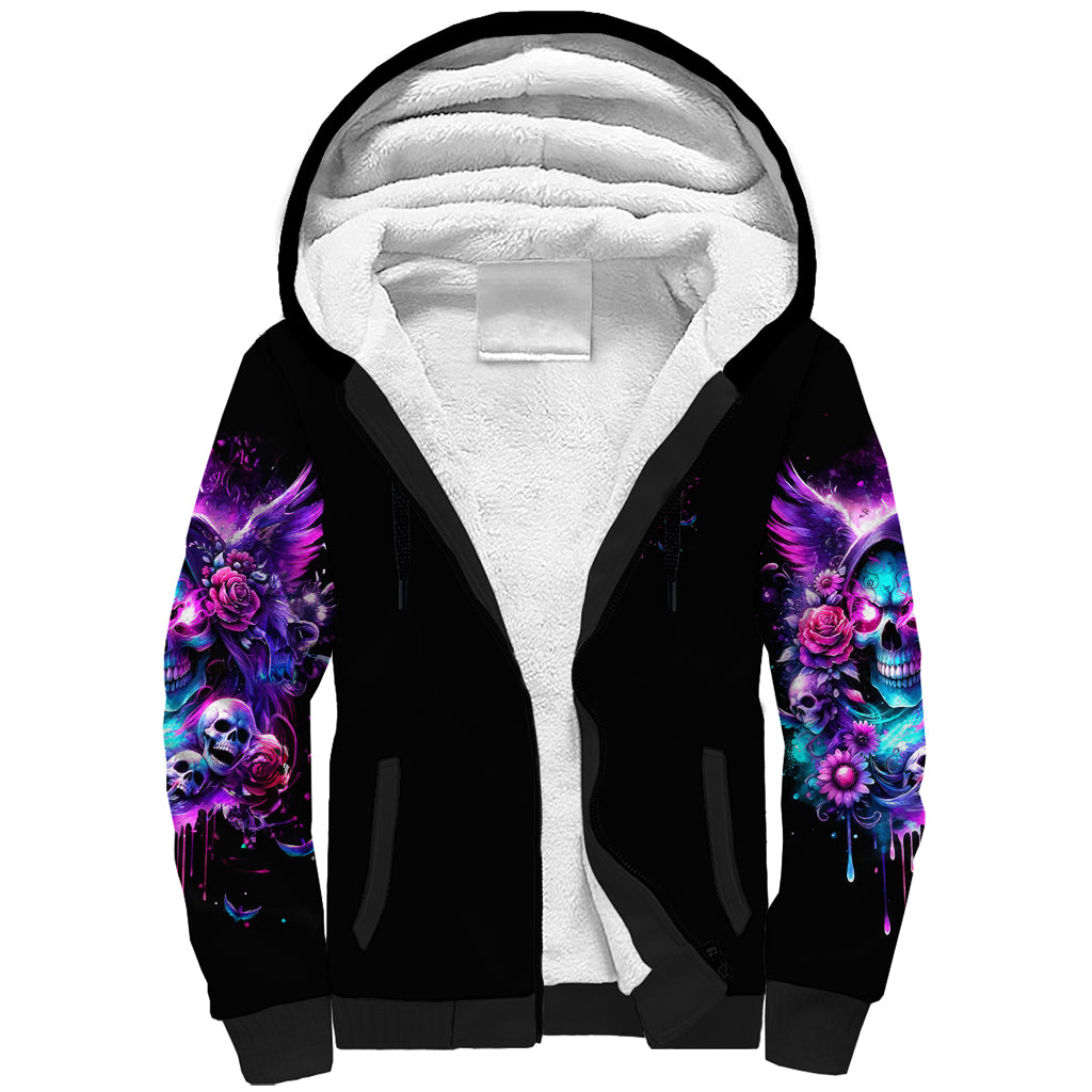 Fairy Skull Sherpa Hoodie The Good Girl In Me Got Tired Of The Bullshit - Wonder Print Shop