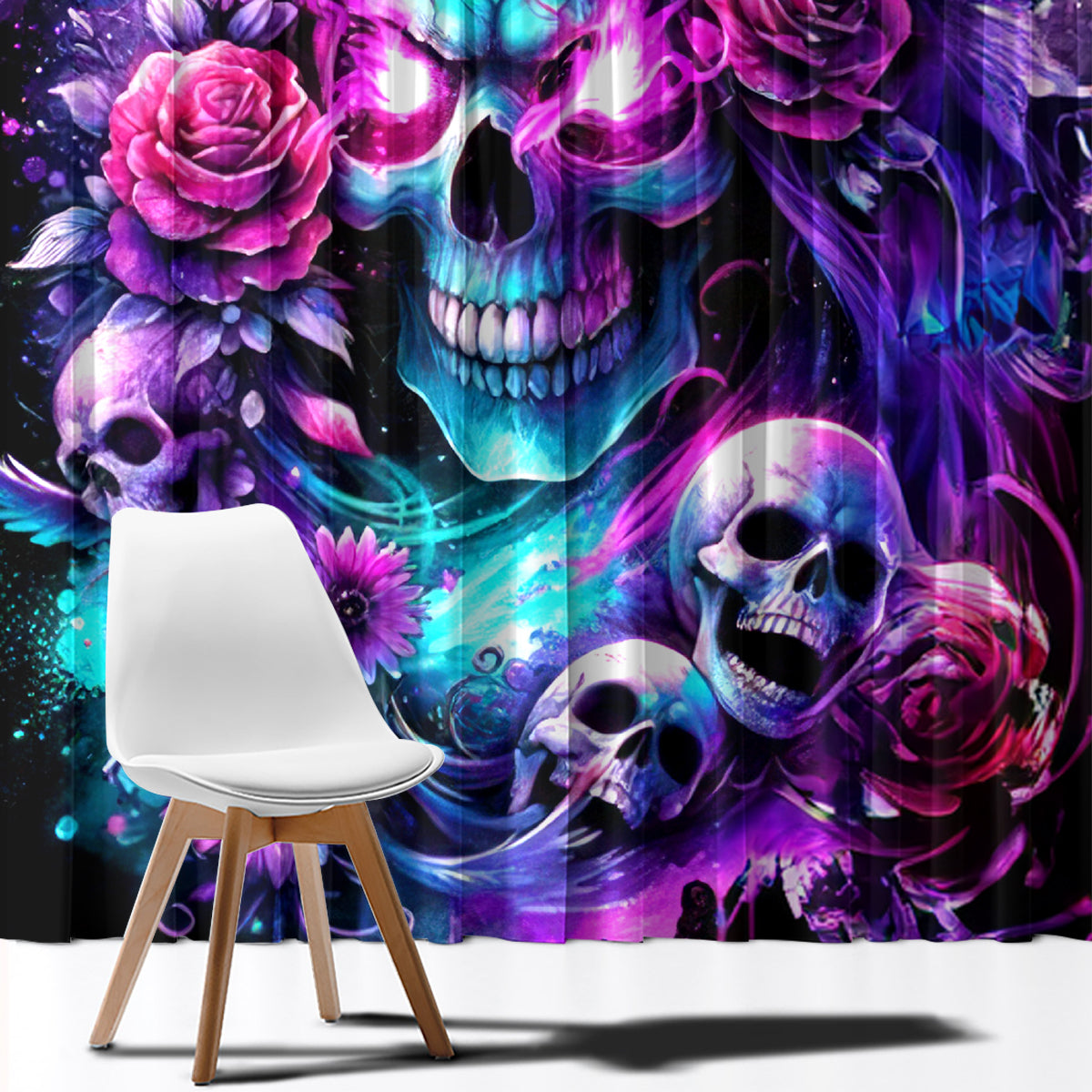 Fairy Skull Window Curtain The Good Girl In Me Got Tired Of The Bullshit - Wonder Print Shop