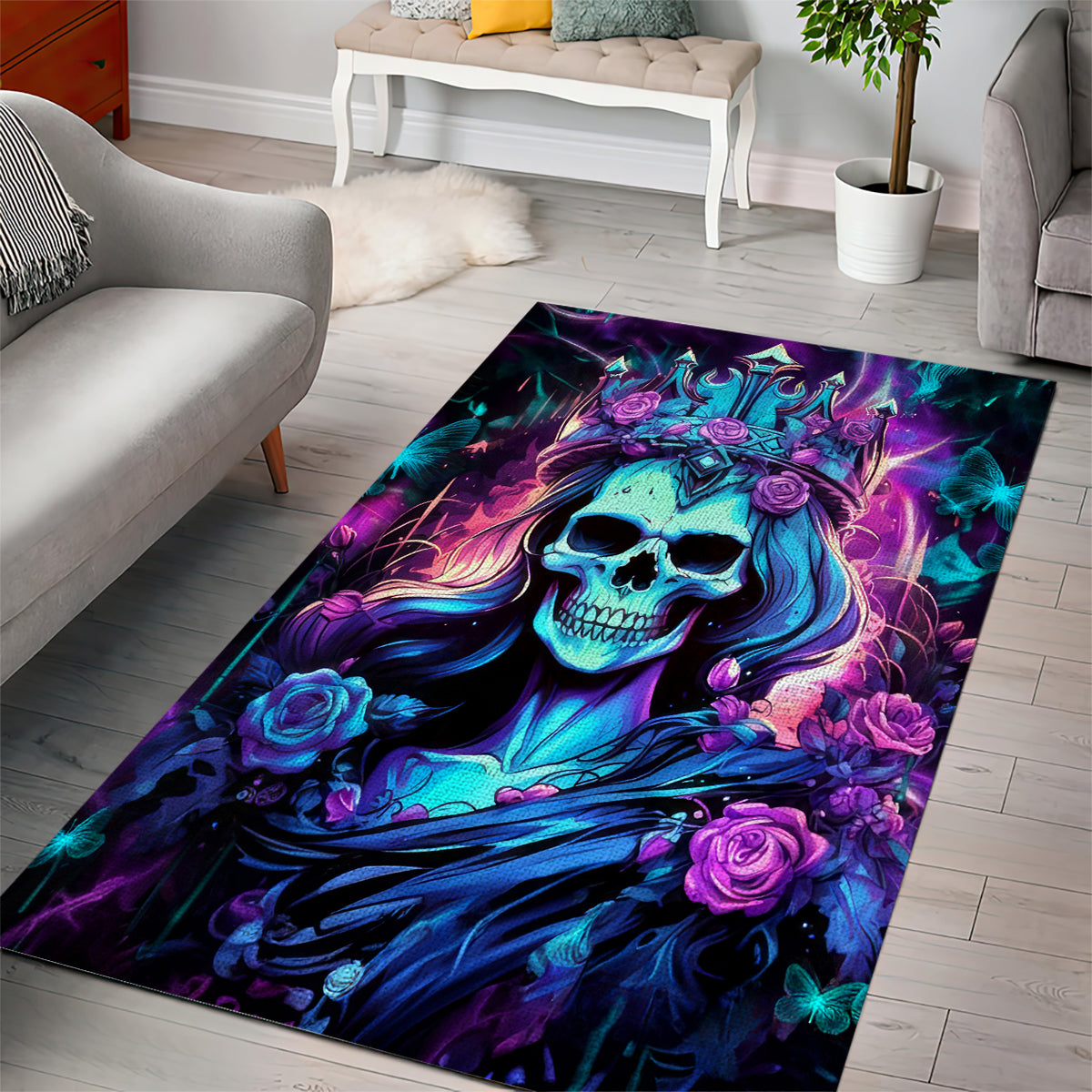 Queen Skull Area Rug Bitch I'm The Fucking Queen - Wonder Print Shop