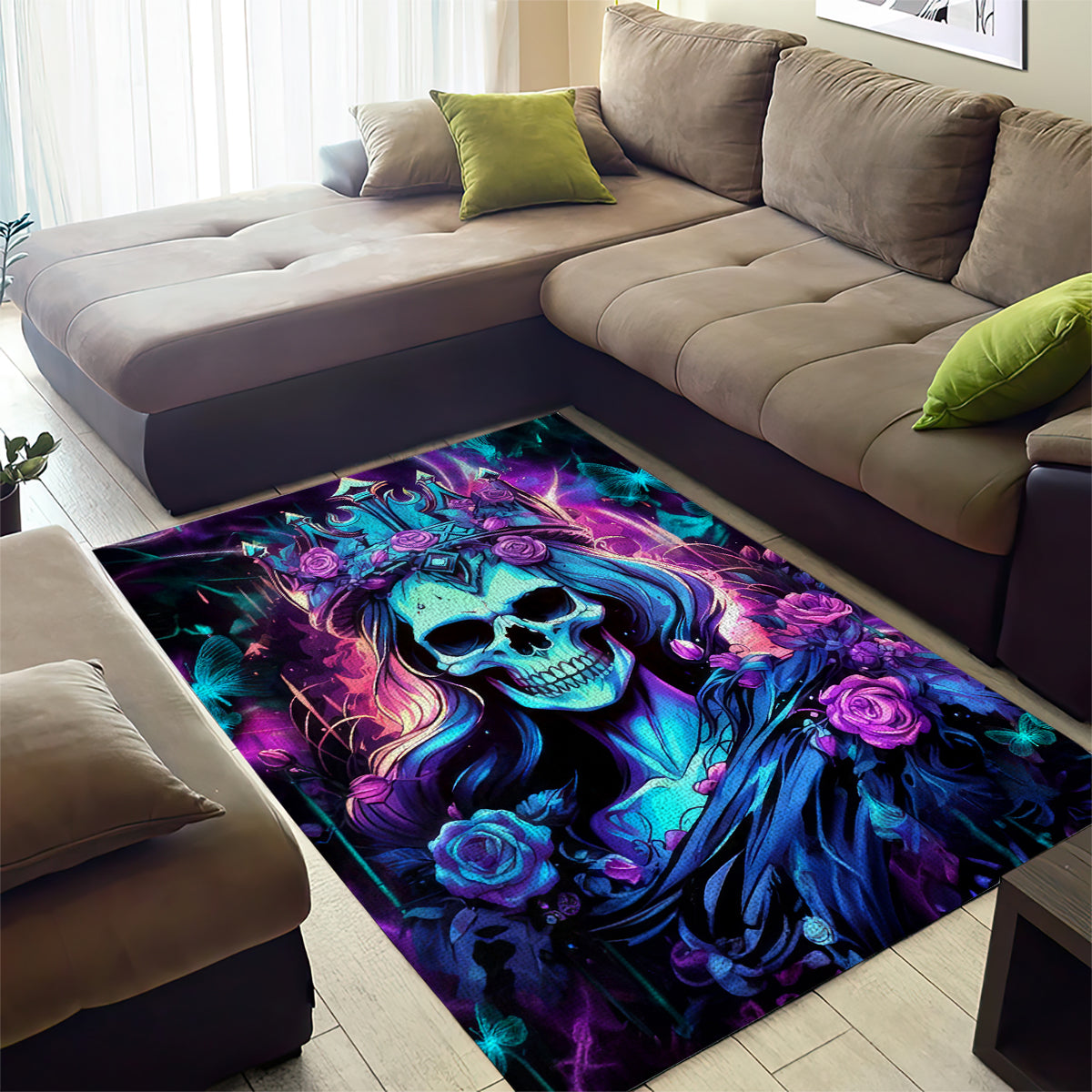 Queen Skull Area Rug Bitch I'm The Fucking Queen - Wonder Print Shop