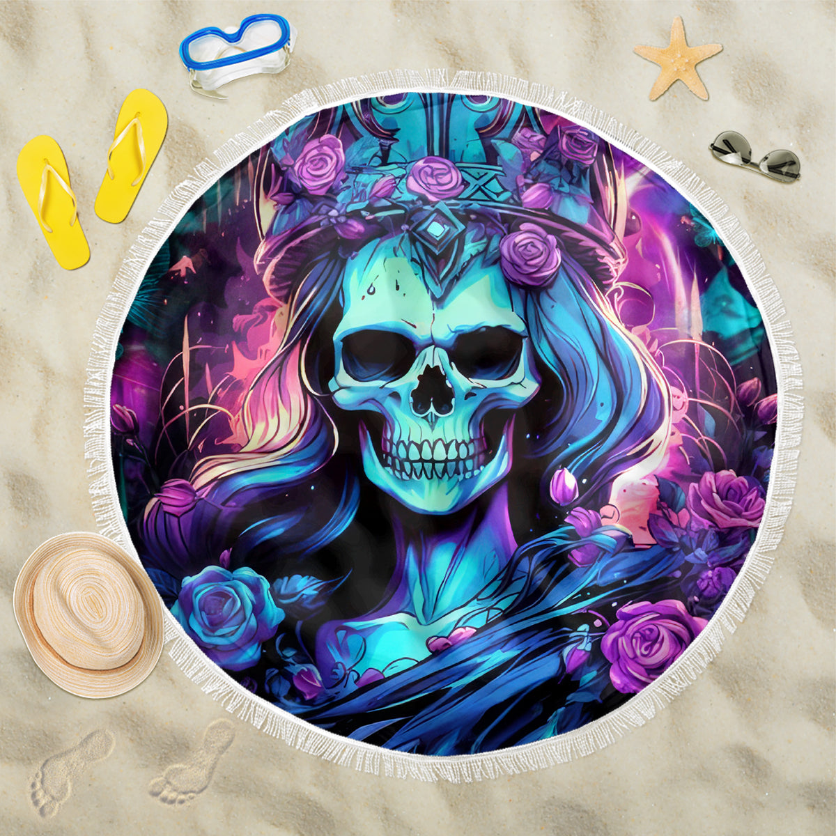Queen Skull Beach Blanket Bitch I'm The Fucking Queen - Wonder Print Shop