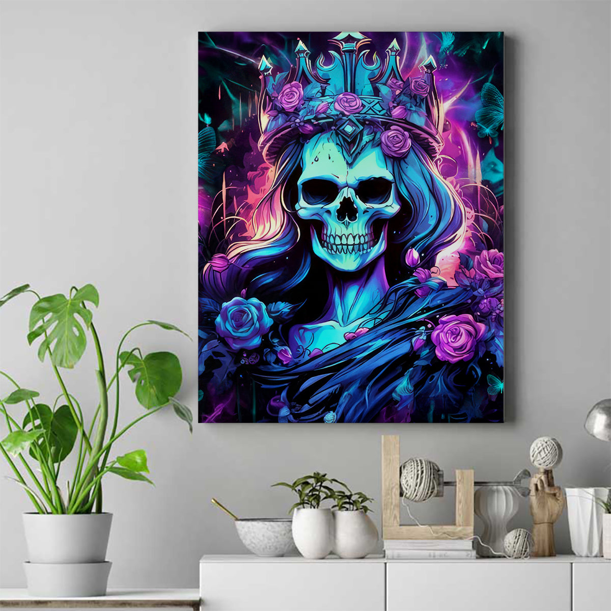 Queen Skull Canvas Wall Art Bitch I'm The Fucking Queen - Wonder Print Shop