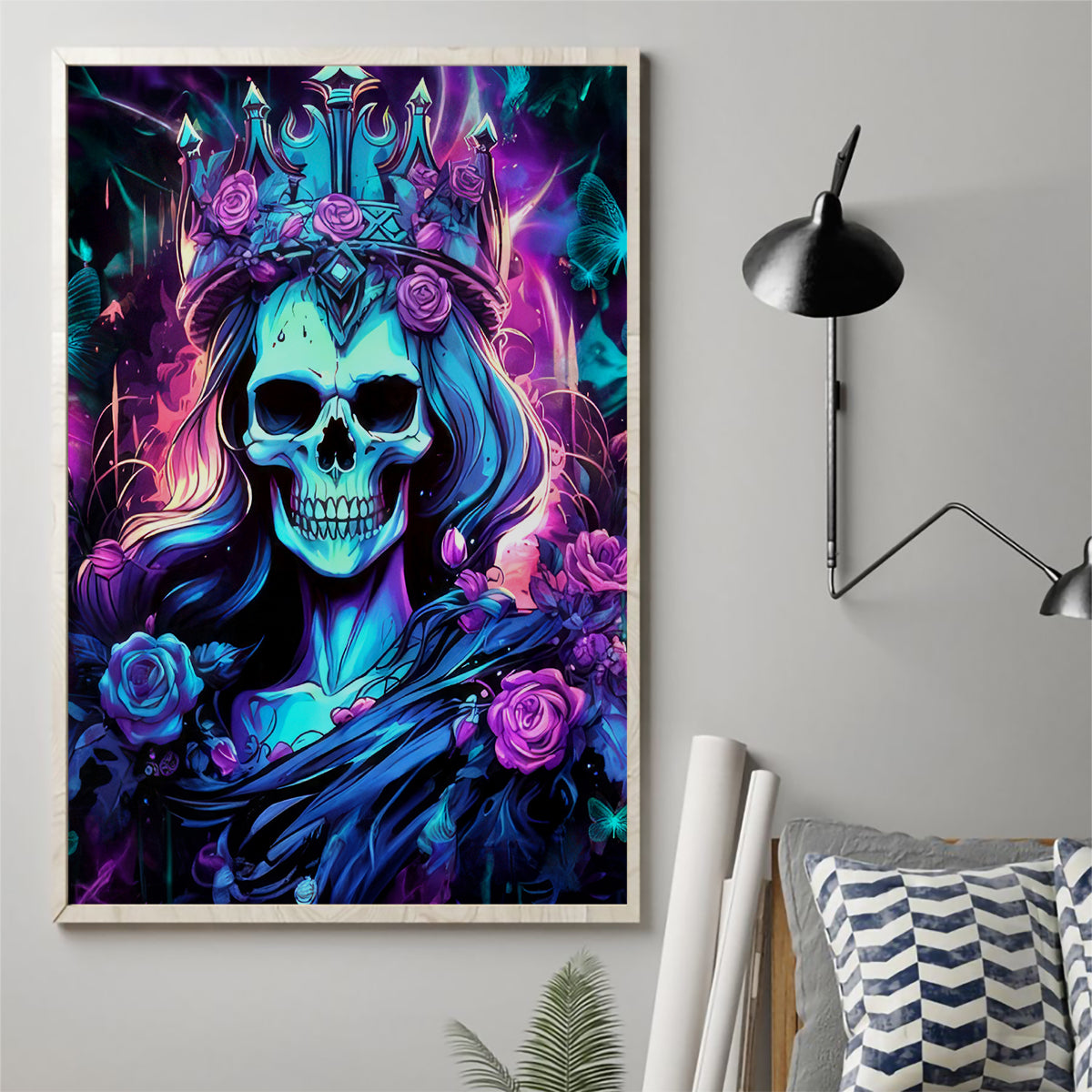 Queen Skull Canvas Wall Art Bitch I'm The Fucking Queen - Wonder Print Shop