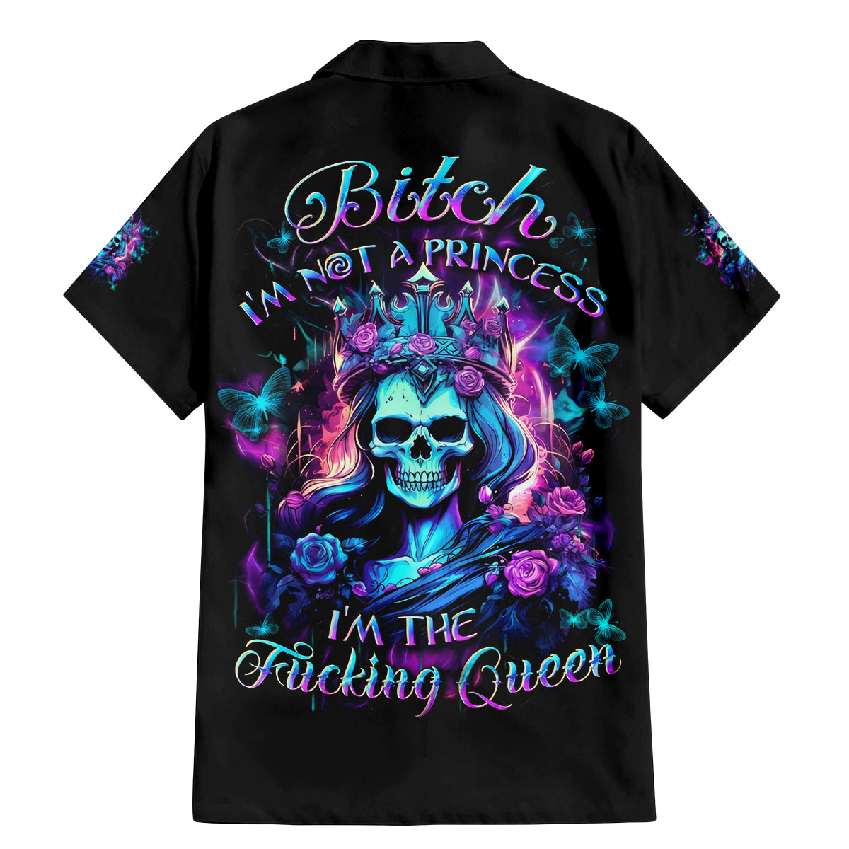 Queen Skull Family Matching Mermaid Dress and Hawaiian Shirt Bitch I'm The Fucking Queen - Wonder Print Shop